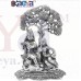 OkaeYa Aluminium Radha Krishna Tree God Idol (26 cm x 16 cm x 14 cm, Silver)